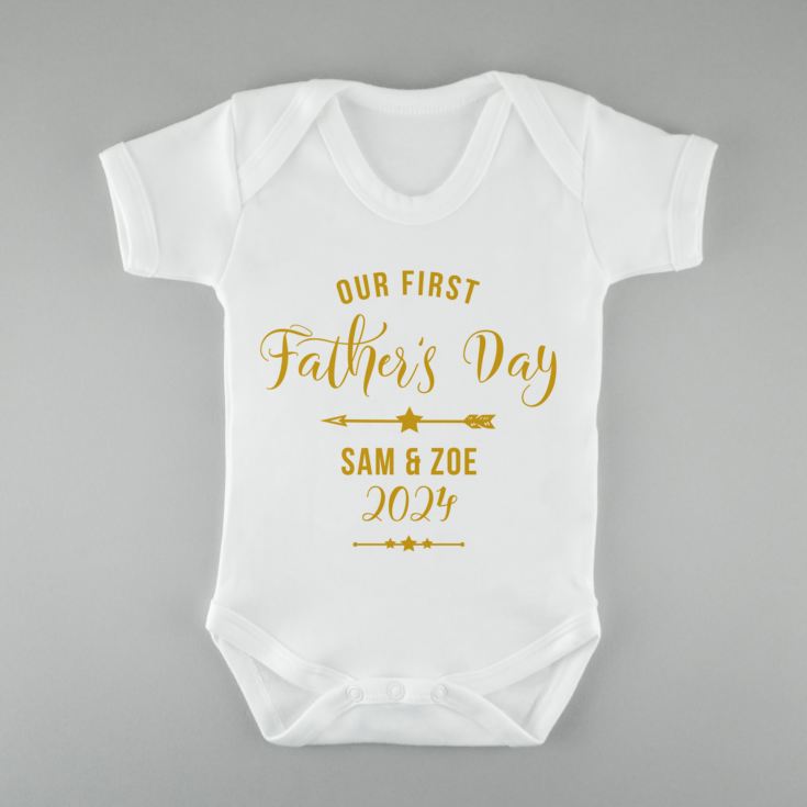 Personalised Our First Father's Day Baby Grow product image