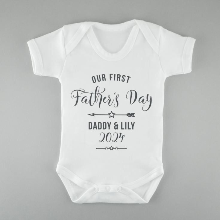 Personalised Our First Father's Day Baby Grow product image