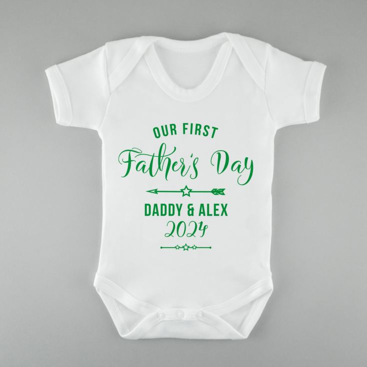 Personalised Our First Father's Day Baby Grow product image