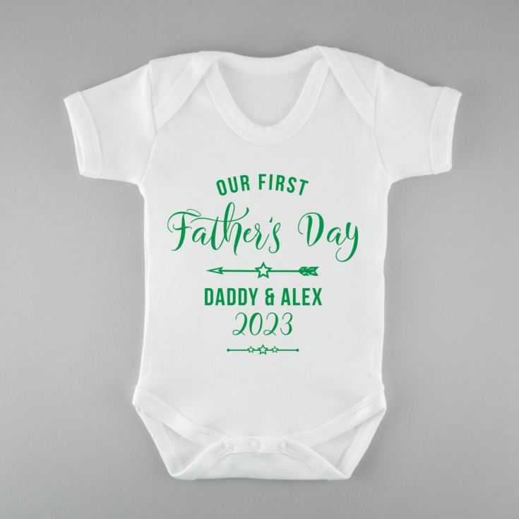 Personalised Our First Father's Day Baby Grow product image