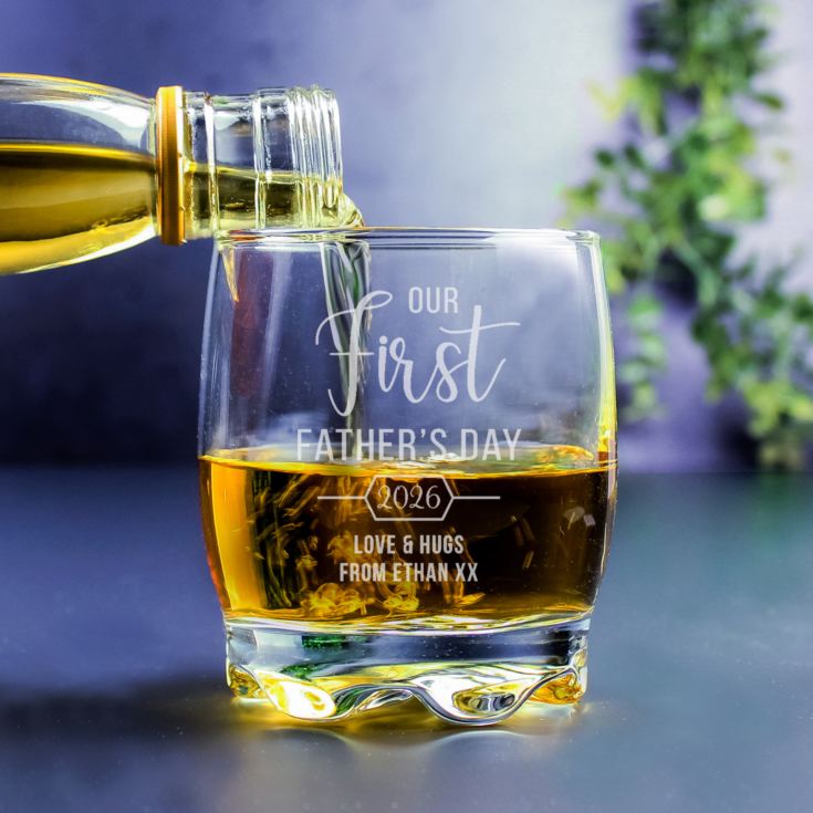 Personalised Our First Father's Day Whisky Tumbler product image