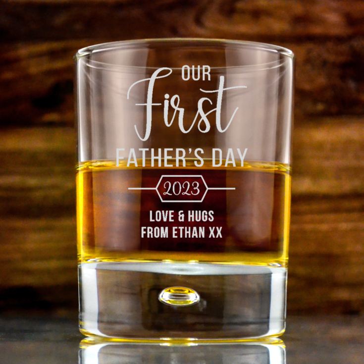 Personalised Our First Father's Day Whisky Tumbler product image