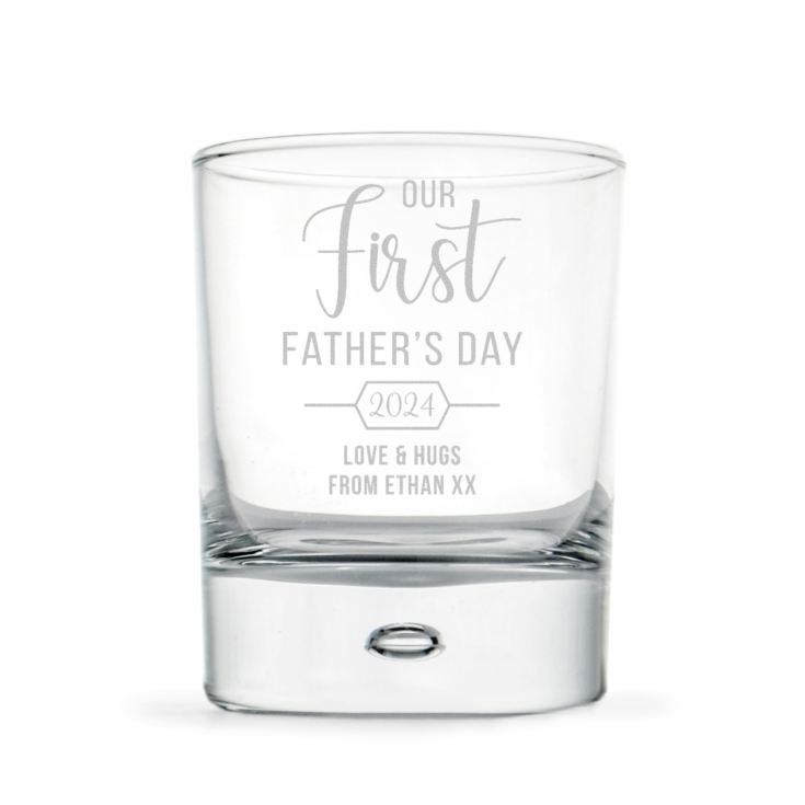 Personalised Our First Father's Day Whisky Tumbler product image