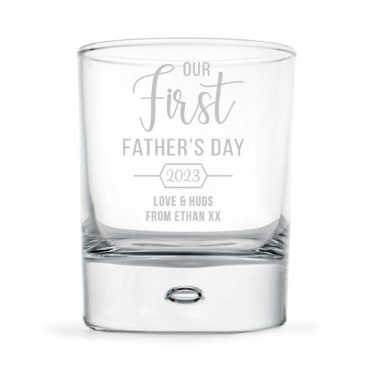 Personalised Our First Father's Day Whisky Tumbler product image