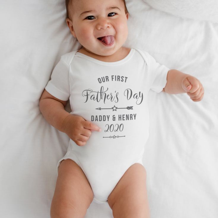 Personalised Our First Father's Day Baby Grow product image