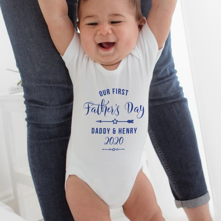 personalised fathers day baby grow