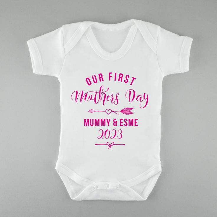 Personalised Our First Mother's Day Baby Grow product image