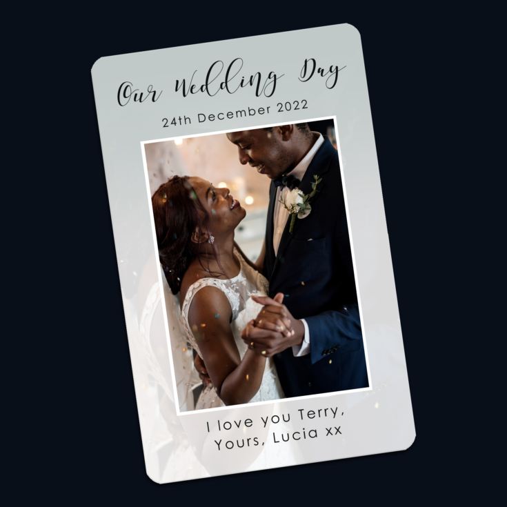 Personalised Our Wedding Day Metal Wallet Card product image