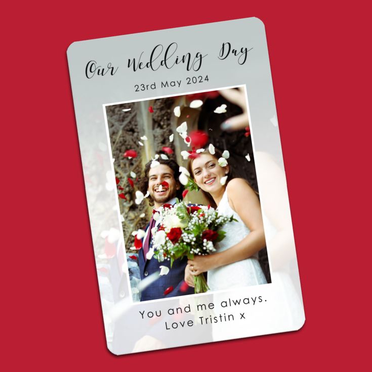 Personalised Our Wedding Day Metal Wallet Card product image