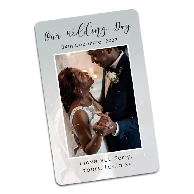 Personalised Our Wedding Day Metal Wallet Card product image