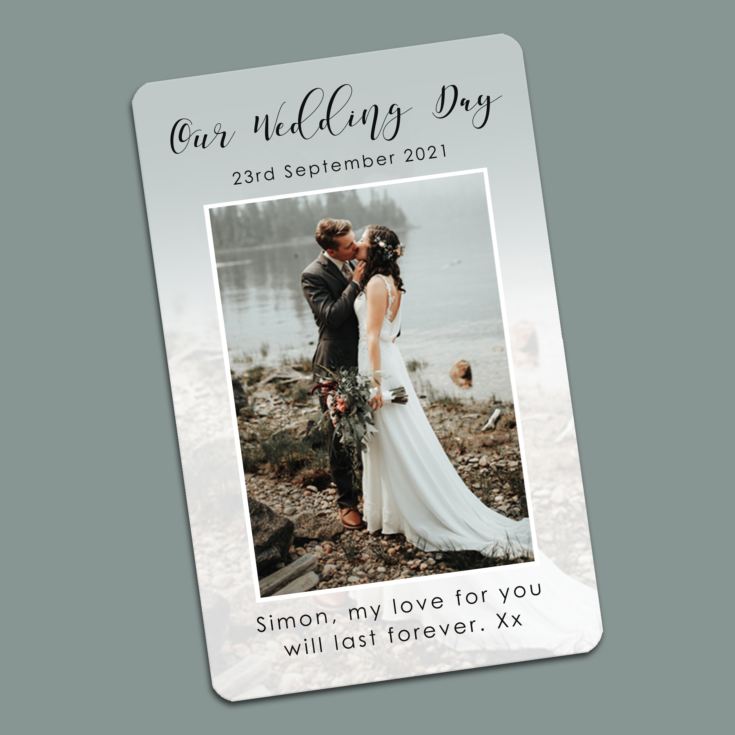 Personalised Our Wedding Day Metal Wallet Card product image
