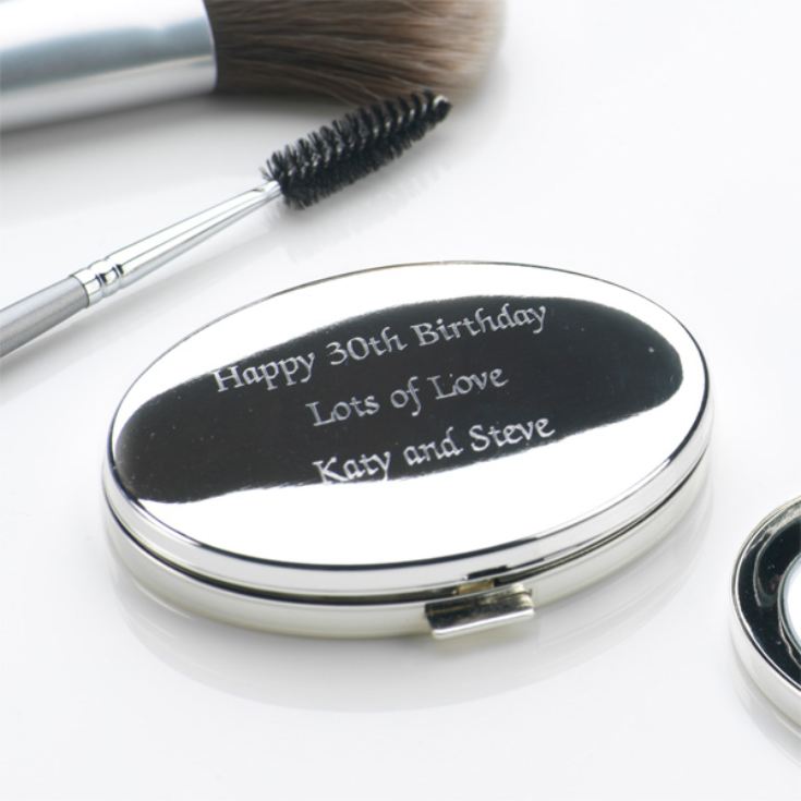 Engraved Oval Compact Mirror The Gift Experience