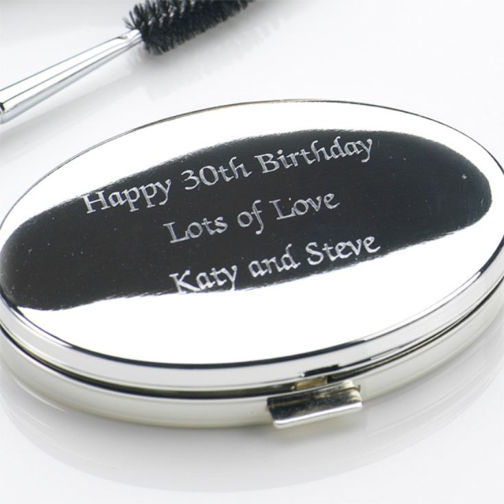 Engraved Oval Compact Mirror product image