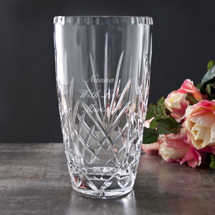 Personalised Oval Cut Lead Crystal Vase product image