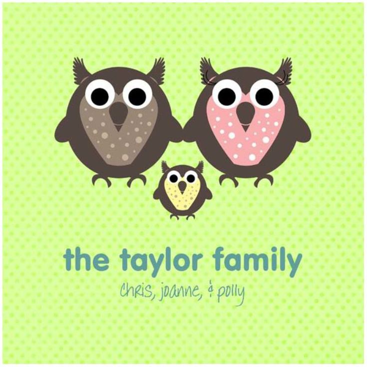 Owl Family Personalised Canvas Print product image