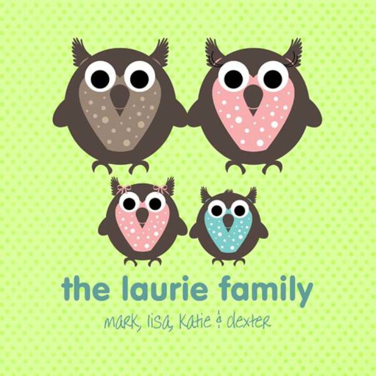 Owl Family Personalised Canvas Print product image