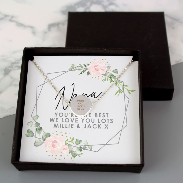 Personalised Abstract Rose Sentiment Silver Tone Necklace and Box product image