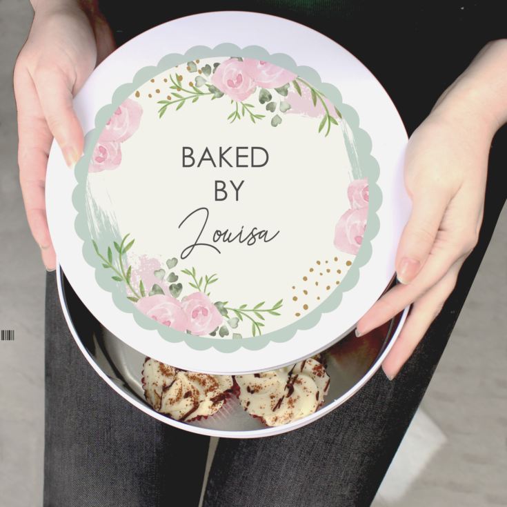 Personalised Abstract Rose Cake Tin product image