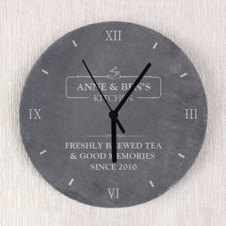 Personalised Kitchen Slate Clock product image