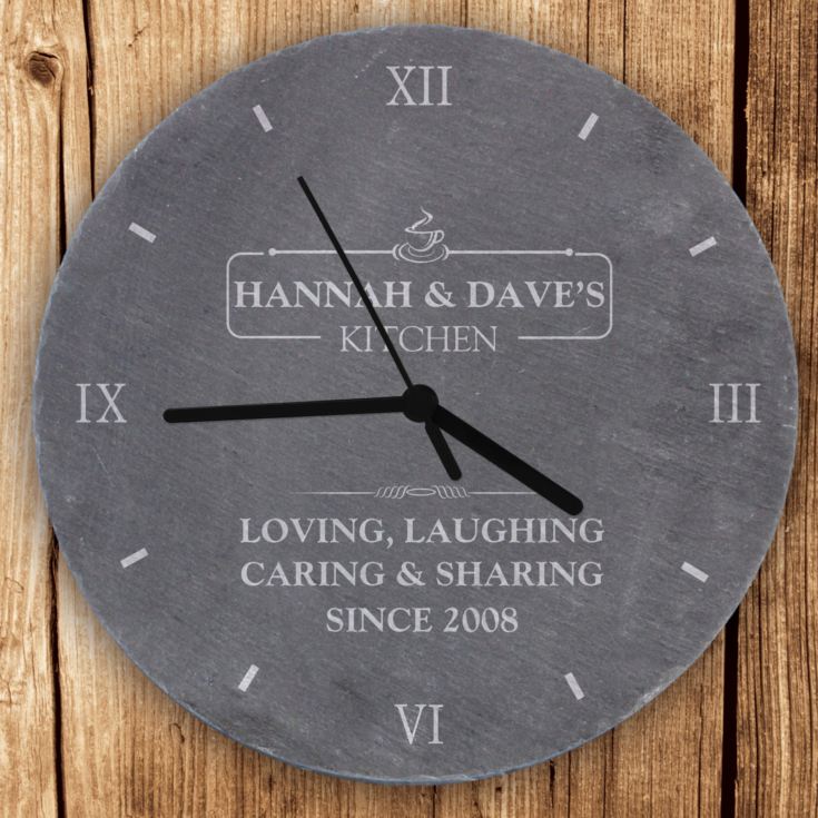 Personalised Kitchen Slate Clock product image