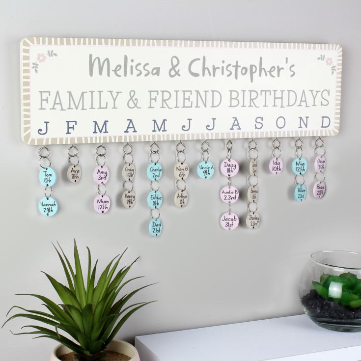 Personalised Birthday Planner Plaque with Customisable Discs product image