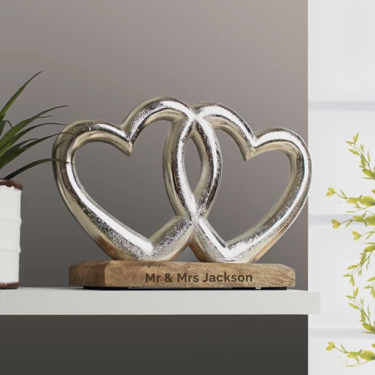 Personalised Free Text Double Heart Ornament product image