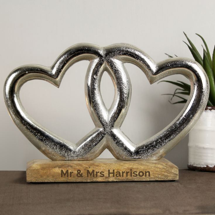 Personalised Free Text Double Heart Ornament product image