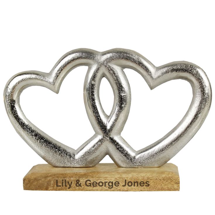 Personalised Free Text Double Heart Ornament product image