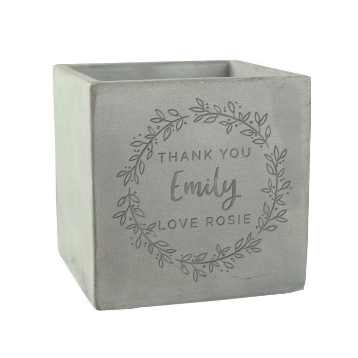 Personalised Wreath Concrete Pot product image