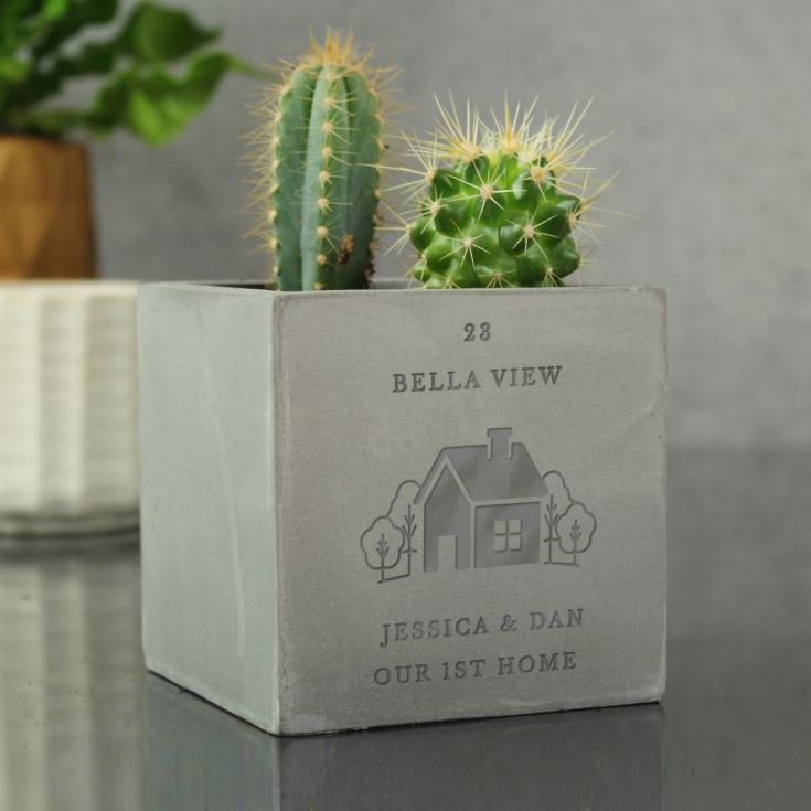 Personalised New Home Concrete Plant Pot product image