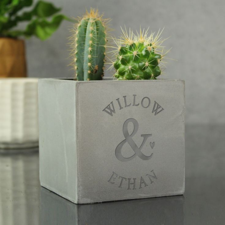 Personalised Couples Concrete Pot product image