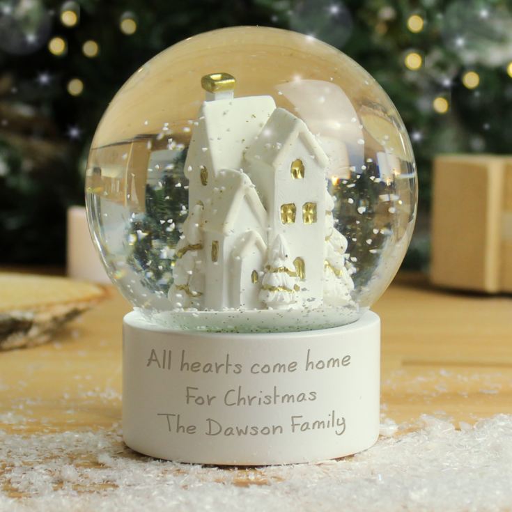 Personalised Message Village Glitter Snow Globe product image