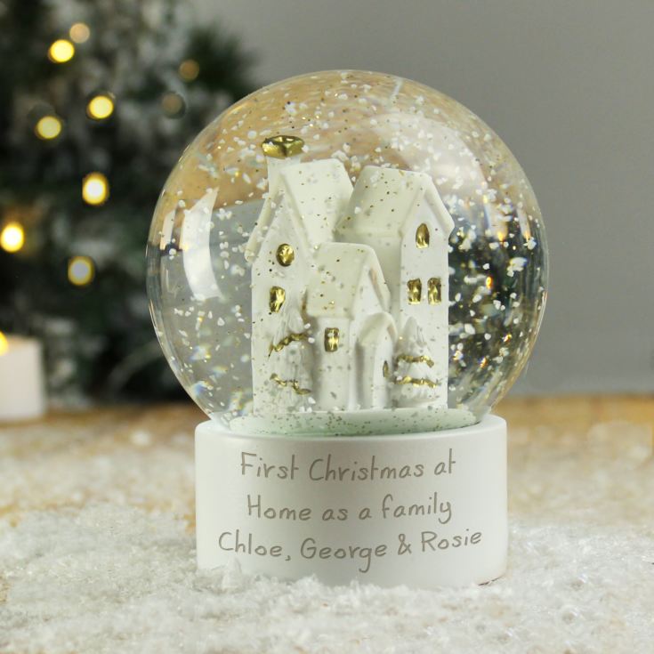 Personalised Message Village Glitter Snow Globe product image