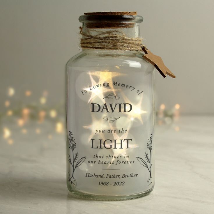 Personalised In Loving Memory LED Glass Jar product image