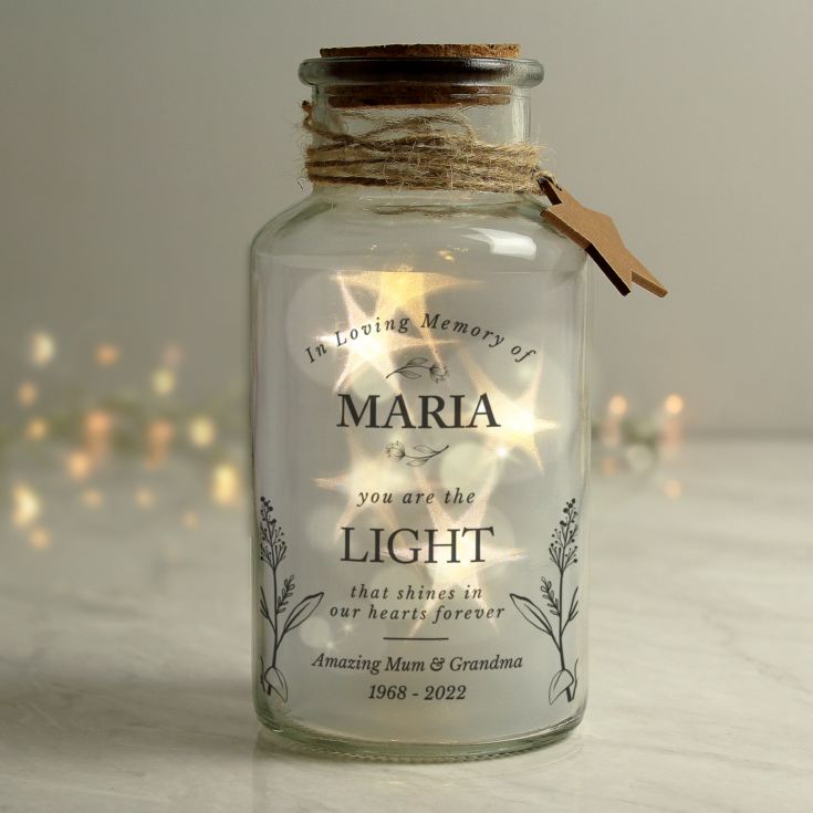 Personalised In Loving Memory LED Glass Jar product image