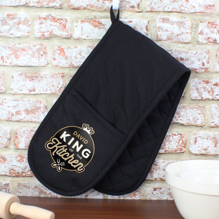 Personalised King of the Kitchen Oven Gloves product image