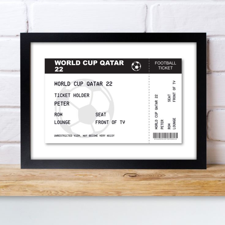 Personalised Football Ticket A4 Black Framed Print product image
