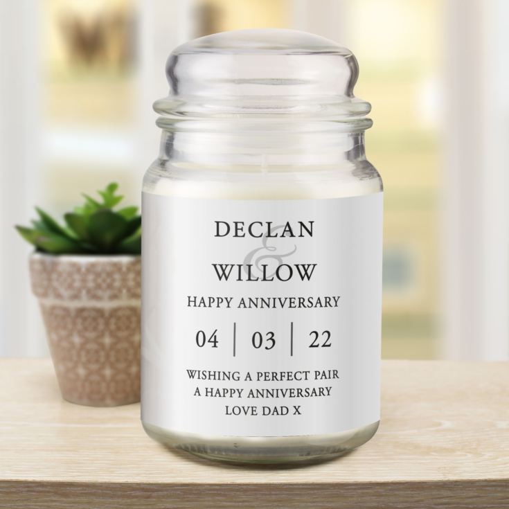 Personalised Couples Large Scented Jar Candle The Gift Experience
