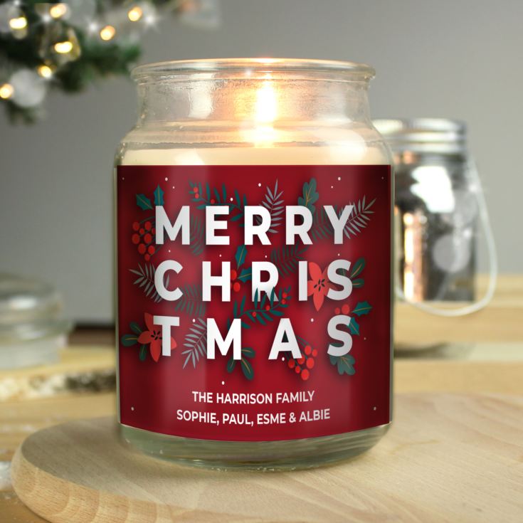 Personalised Christmas Large Scented Jar Candle The Gift Experience