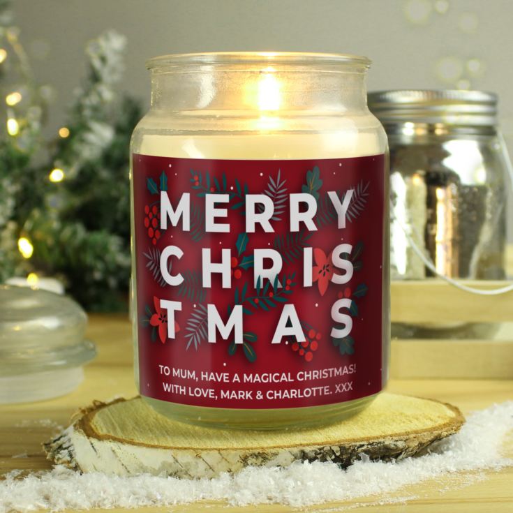 Personalised Christmas Large Scented Jar Candle The Gift Experience