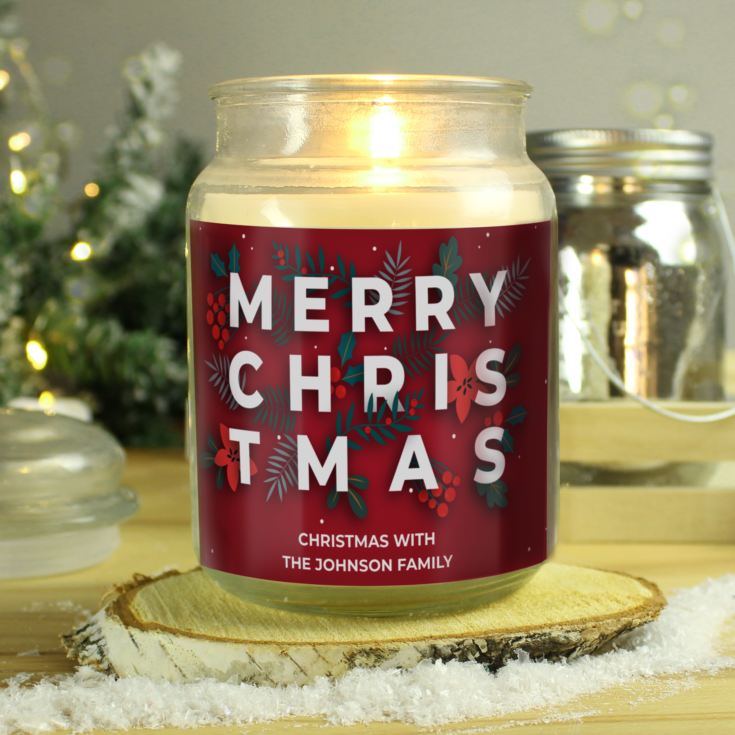 Personalised Christmas Large Scented Jar Candle The Gift Experience