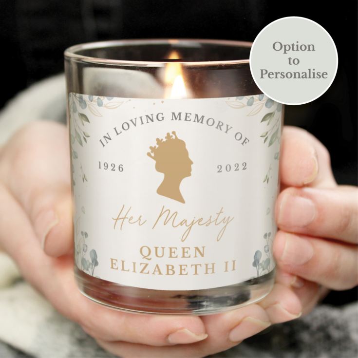 Personalised Queens Commemorative Small Candle Jar product image