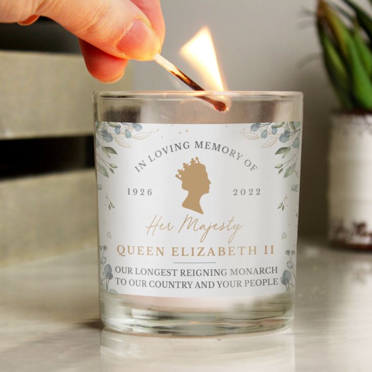 Personalised Queens Commemorative Small Candle Jar product image