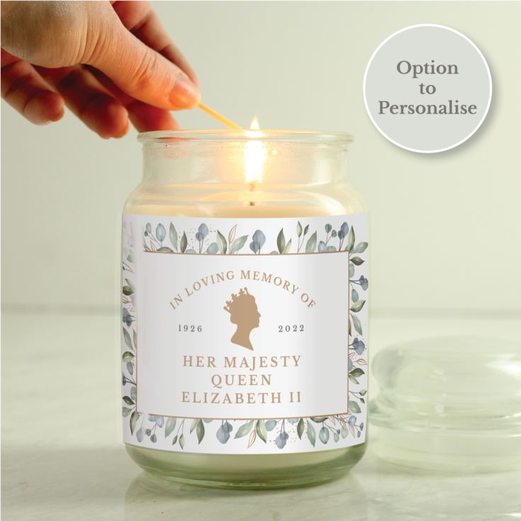 Personalised Queens Commemorative Large Vanilla Scented Candle Jar product image