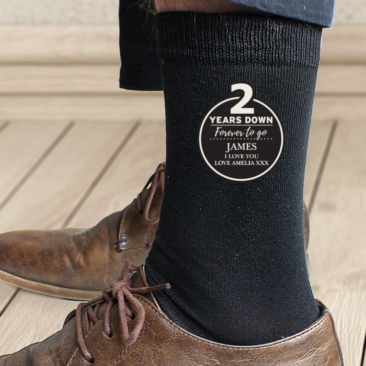 Personalised 2nd Anniversary Mens Socks product image