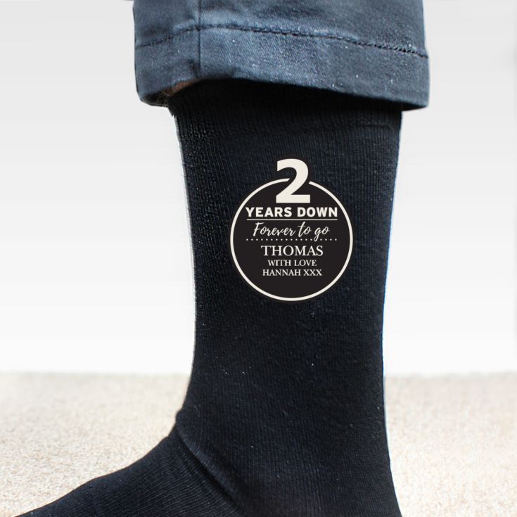 Personalised 2nd Anniversary Mens Socks product image