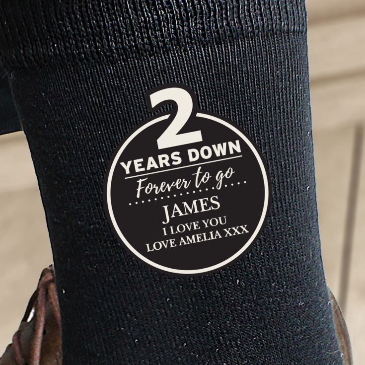 Personalised 2nd Anniversary Mens Socks product image
