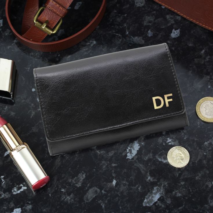 Personalised Gold Initials Black Purse product image