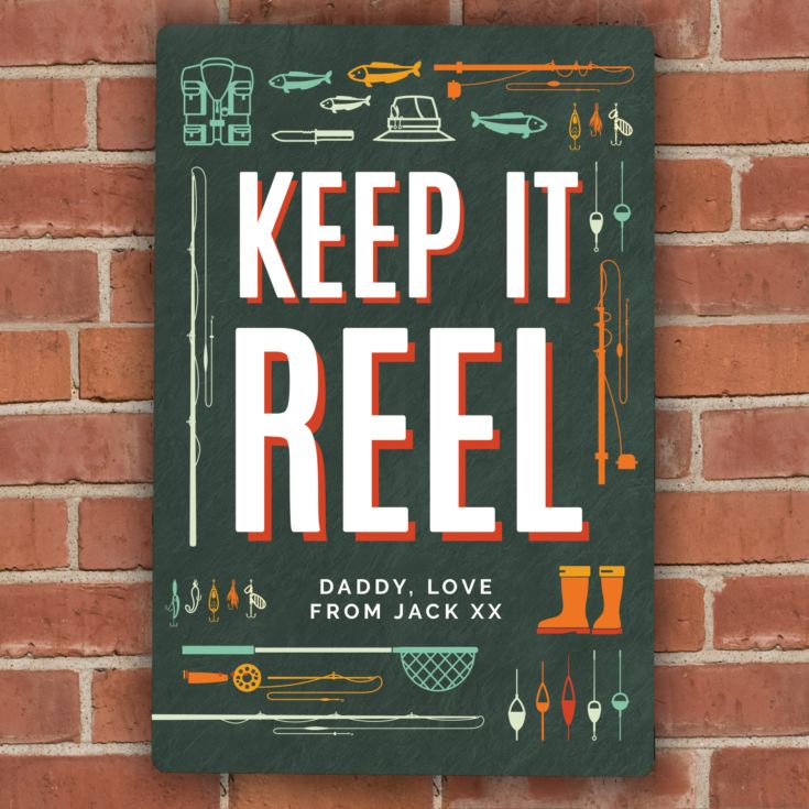 Personalised Keep It Reel Fishing Metal Sign product image