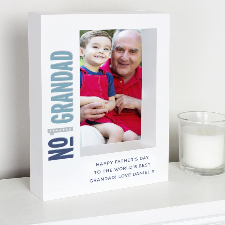 Personalised No.1 Grandad 5x7 Box Photo Frame product image